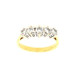 Pre Owned 18ct 5 Stone Diamond Ring ZU9